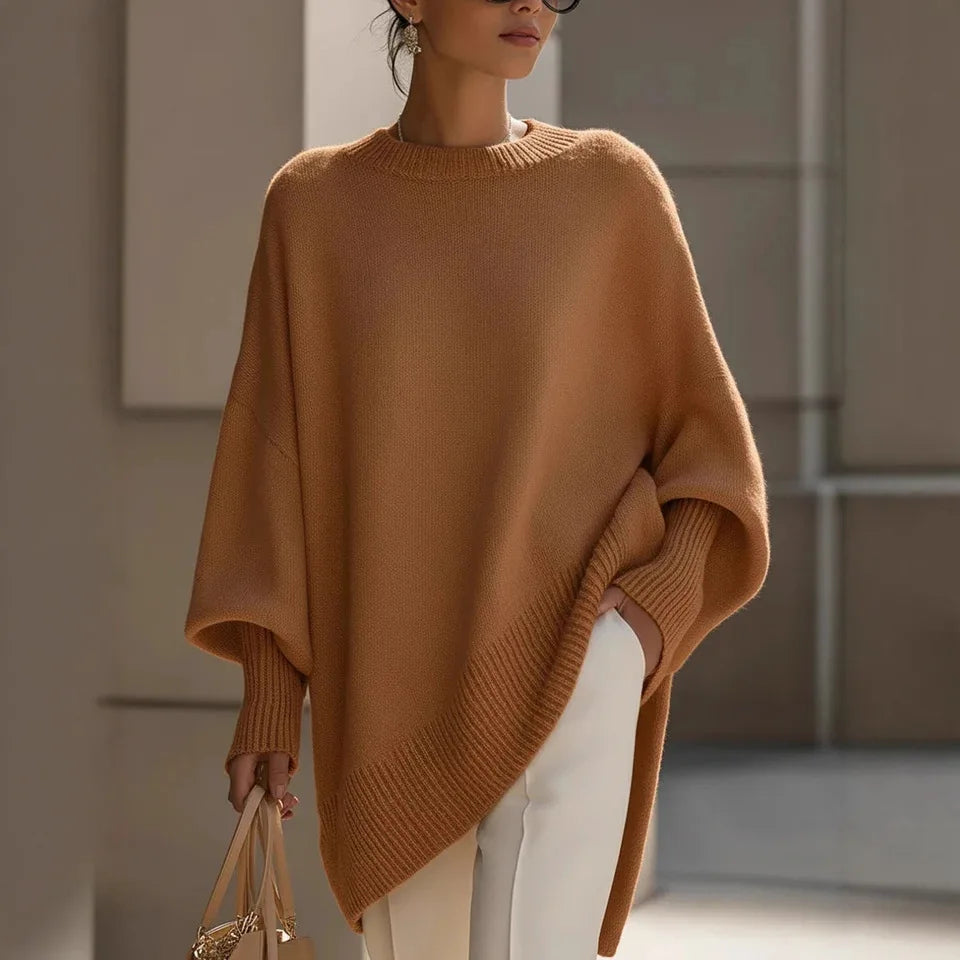 SONA™ | Oversized Knit Poncho Sweater