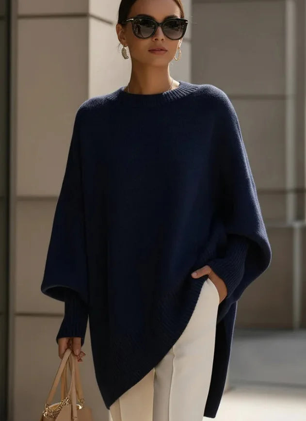 SONA™ | Oversized Knit Poncho Sweater