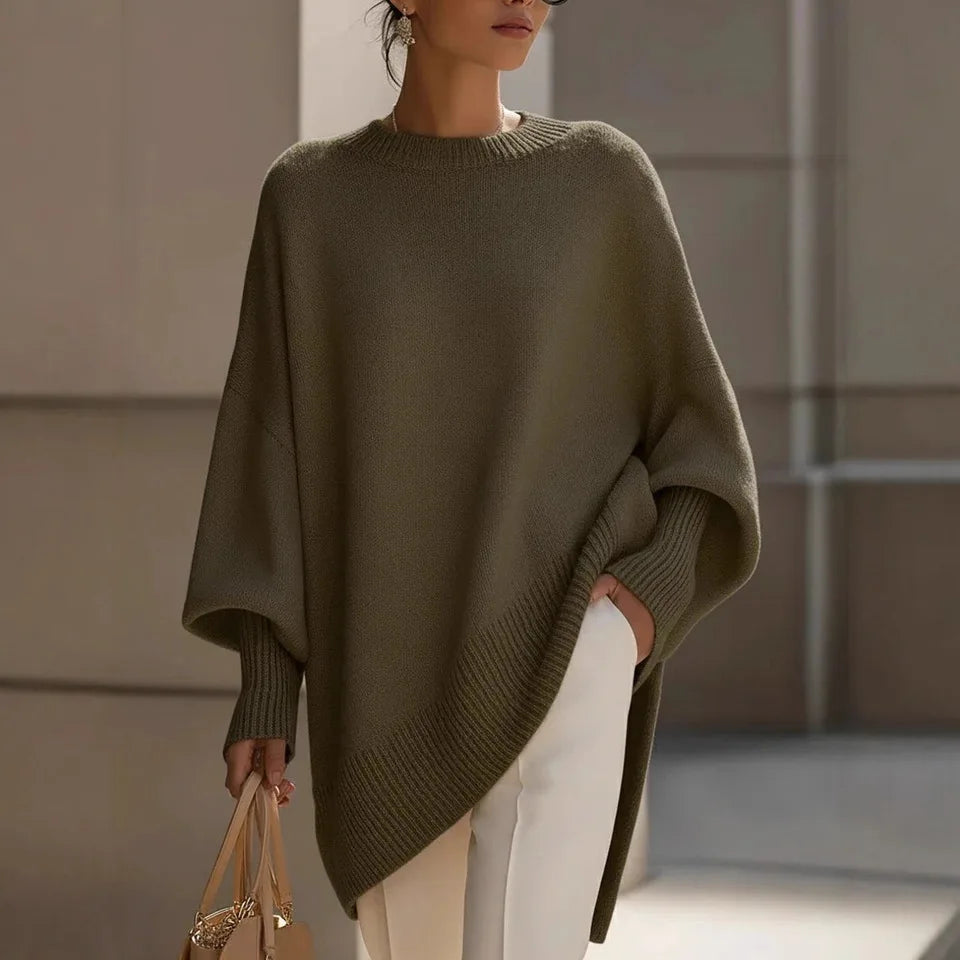 SONA™ | Oversized Knit Poncho Sweater