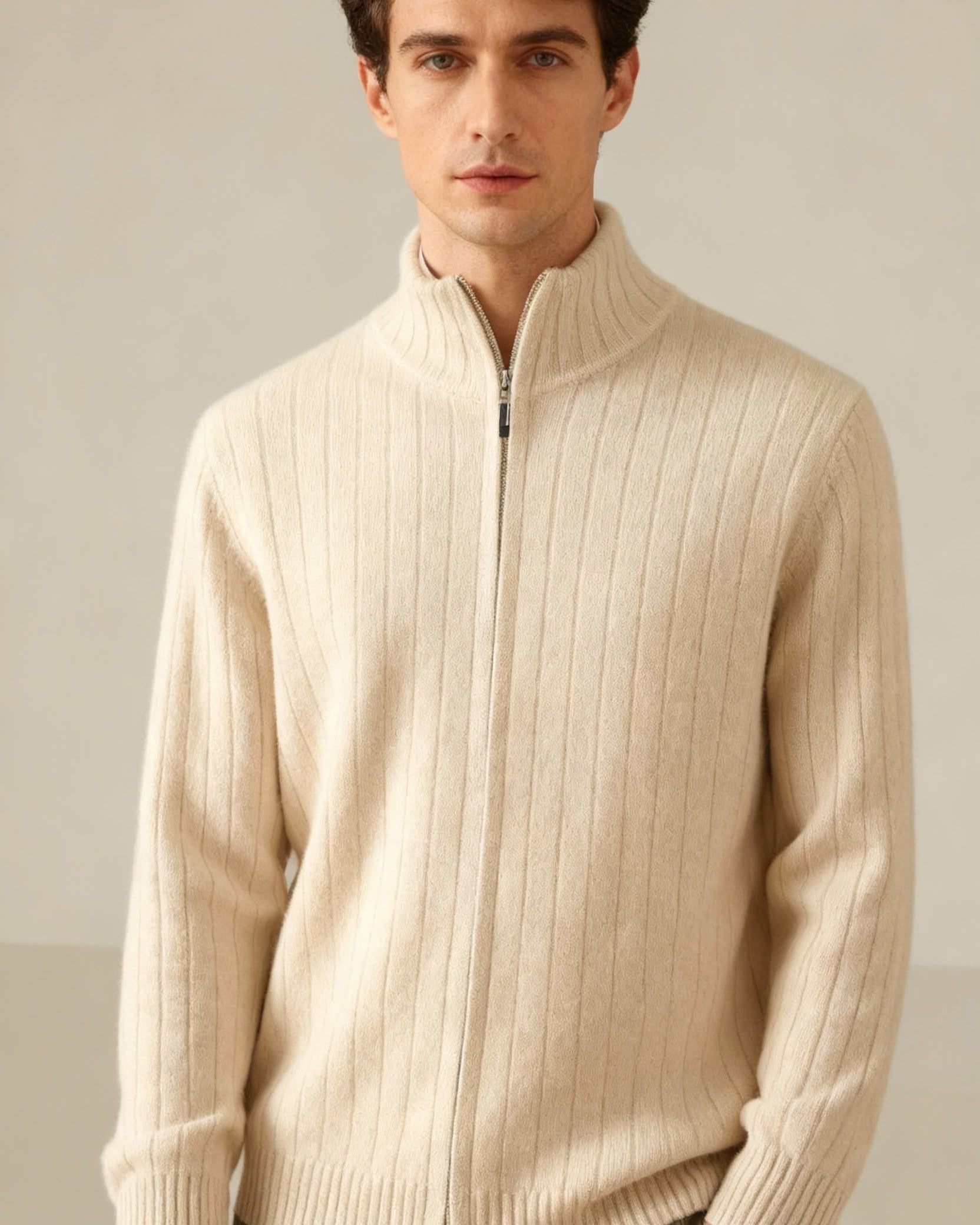 MASSIMO™ | Cashmere Zip Cardigan