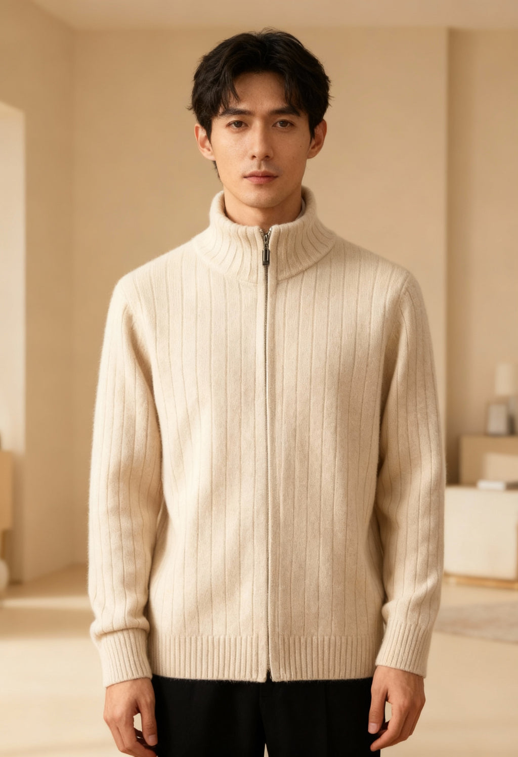 MASSIMO™ | Cashmere Zip Cardigan